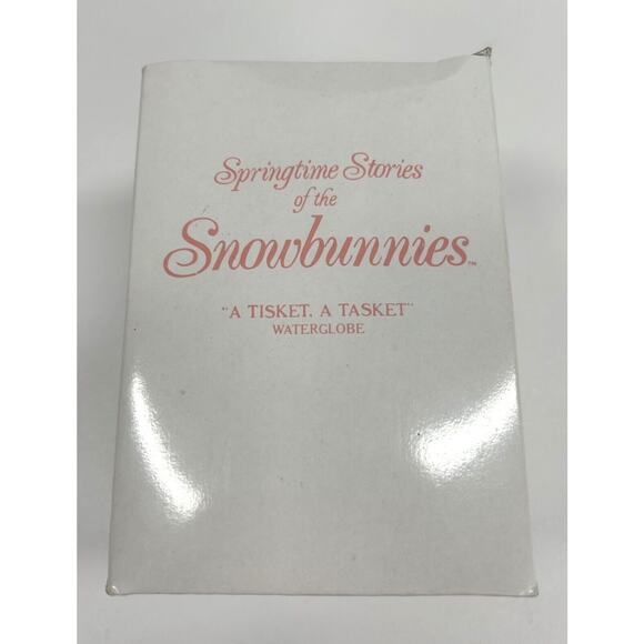 Dept 56 Springtime Stories of the Snowbunnies A Tisket A Tisket Waterglobe - Picture 3 of 4